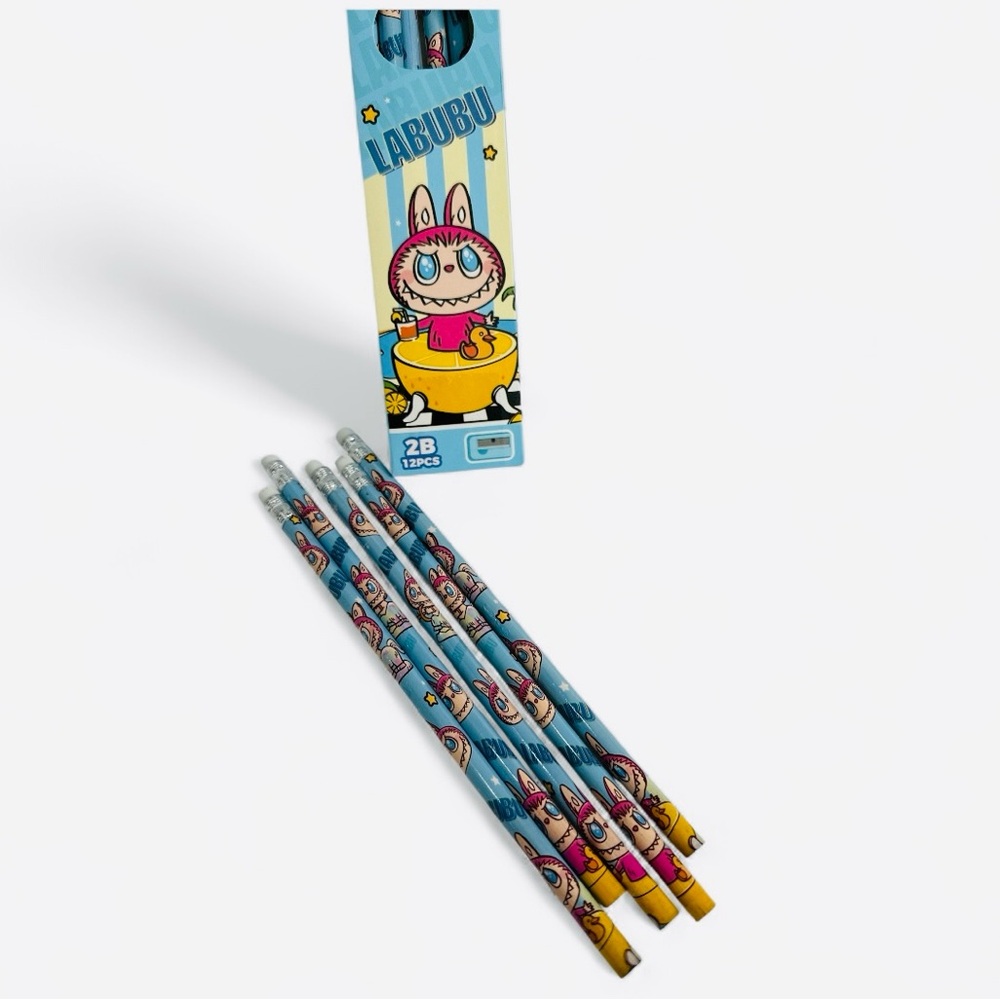 LABUBU Blue Pencil Set includes 12 "2B" Pencil & Sharpener - Picture 3 of 4